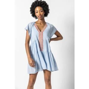 Lilla P Flutter Sleeve Dress in Crystal